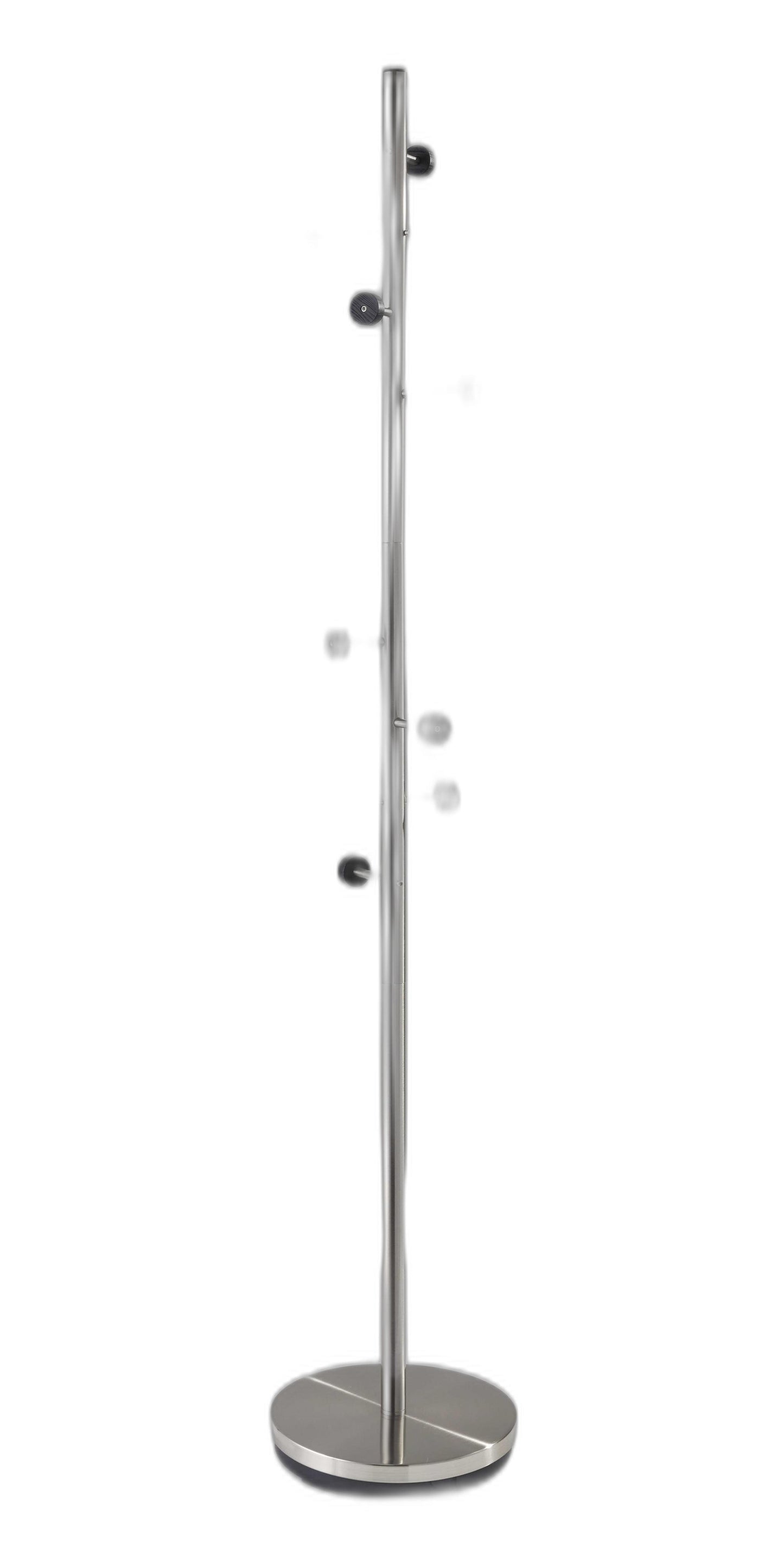 12" X 67.5" Brushed Steel Brushed Steel Coat Rack