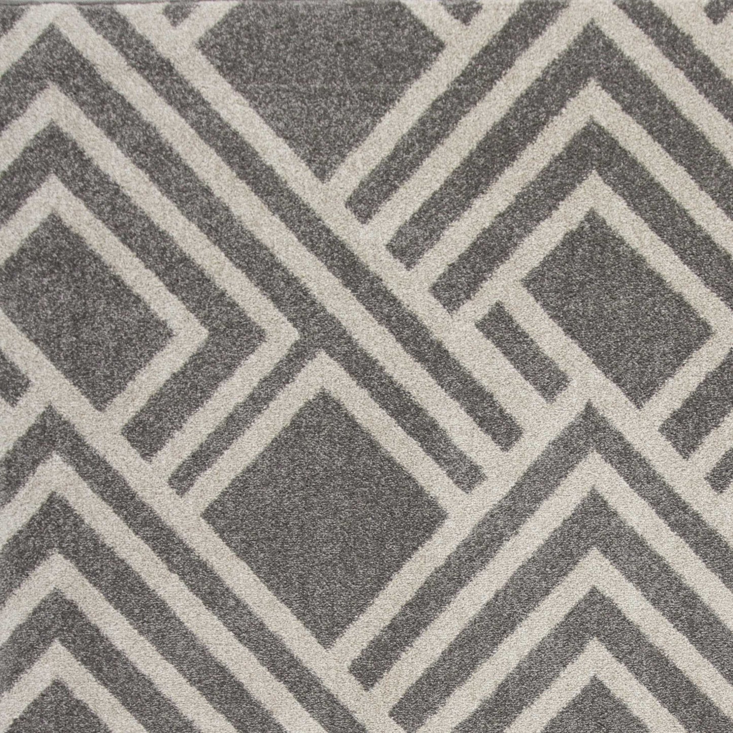 5'X8' Grey Machine Woven Uv Treated Geometric Indoor Outdoor Area Rug