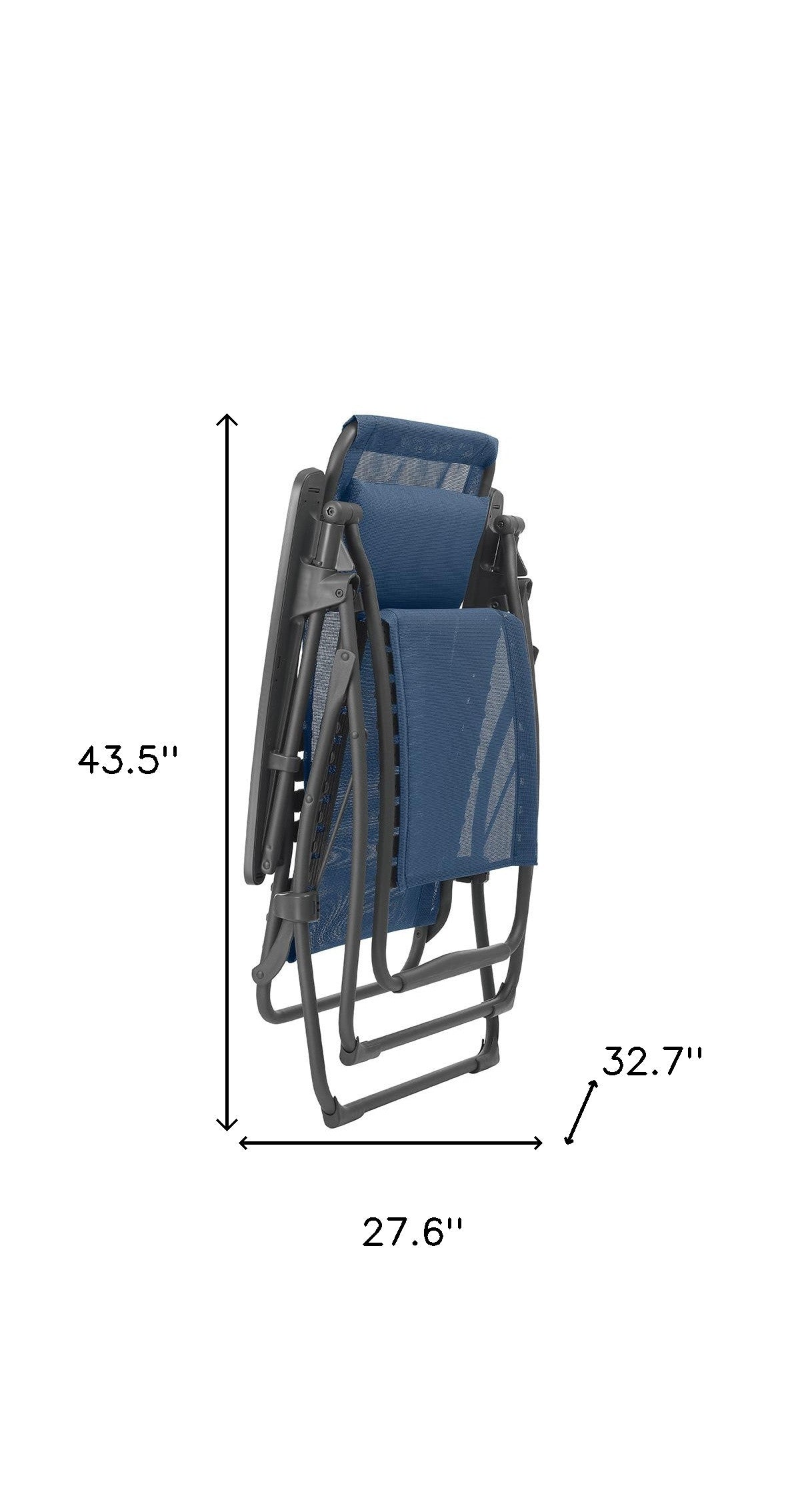 28" Blue and Gray Metal Zero Gravity Chair