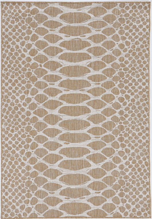 8' X 11' Ivory Abstract Indoor Outdoor Area Rug