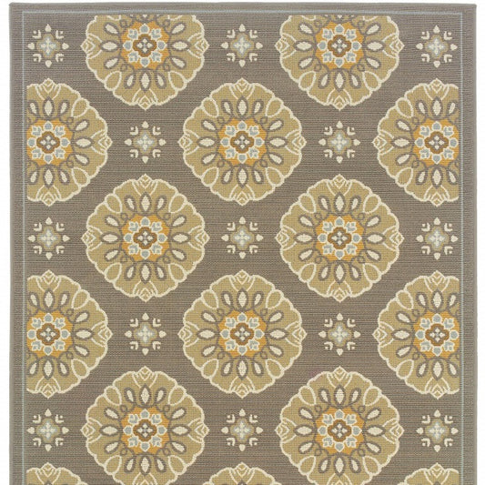 Gray Moroccan Indoor Outdoor Area Rug