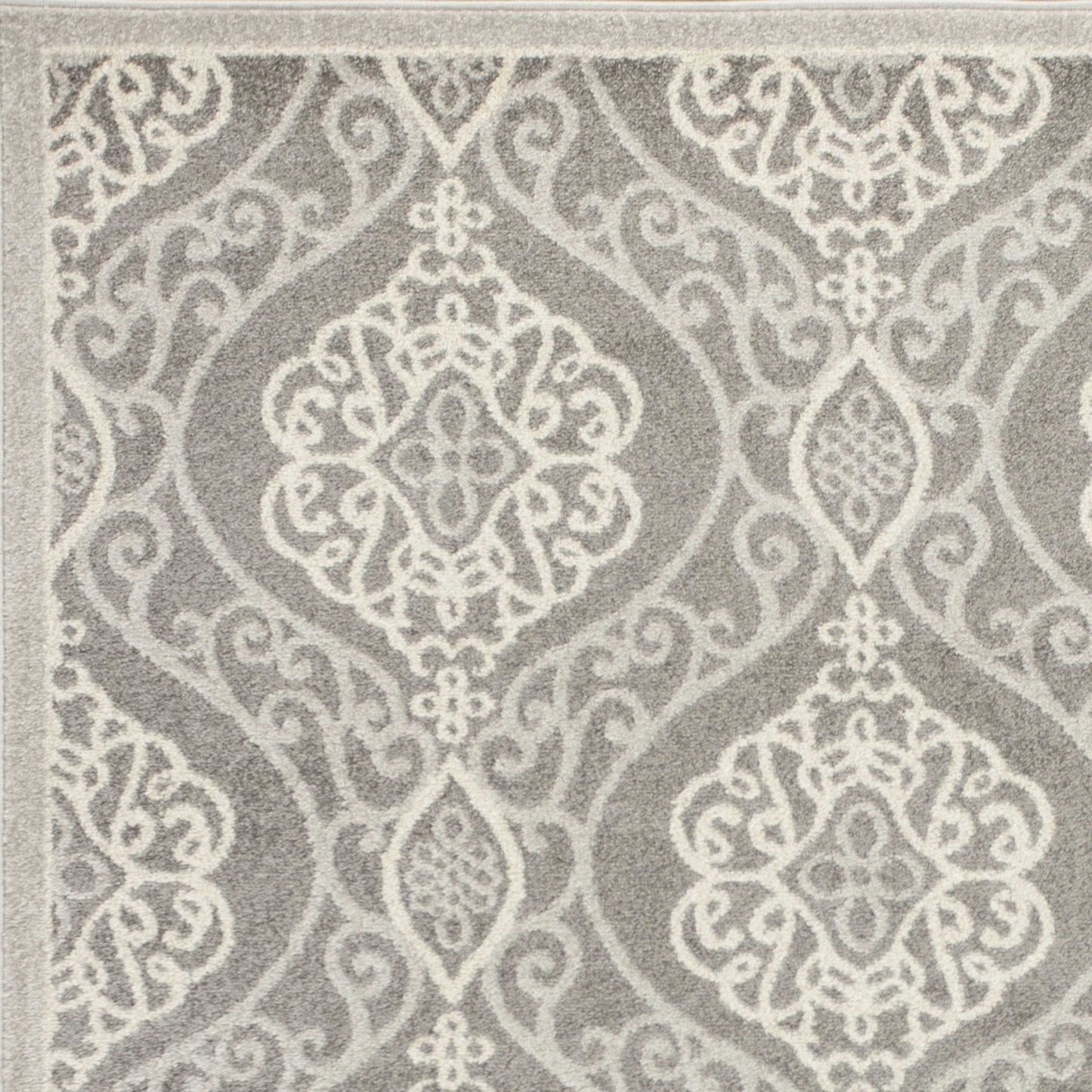 2' X 4' Silver Moroccan Indoor Outdoor Area Rug