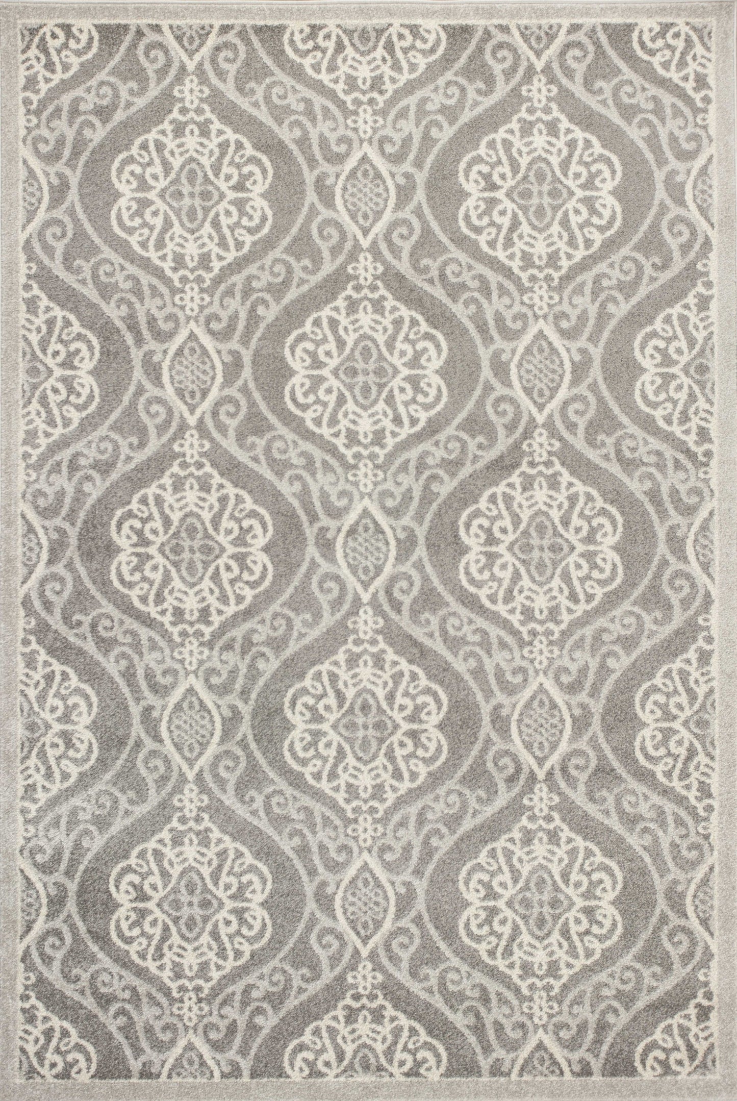 2' X 4' Silver Moroccan Indoor Outdoor Area Rug