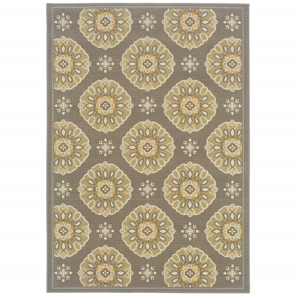 7' x 10' Gray Moroccan Indoor Outdoor Area Rug