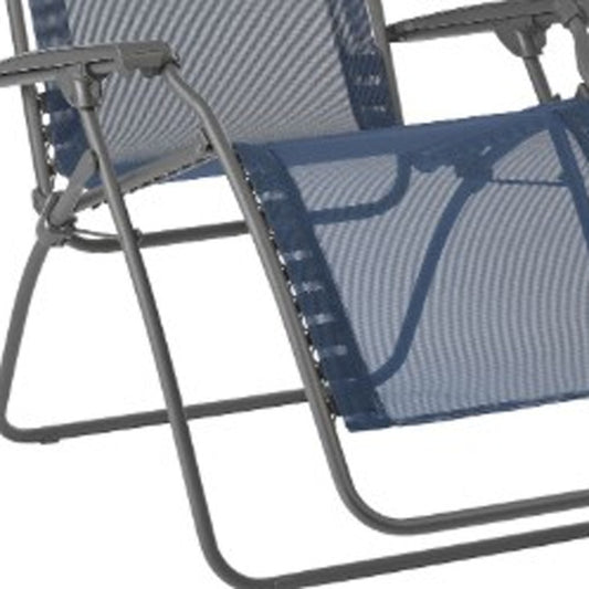 27" Blue and Gray Metal Zero Gravity Chair