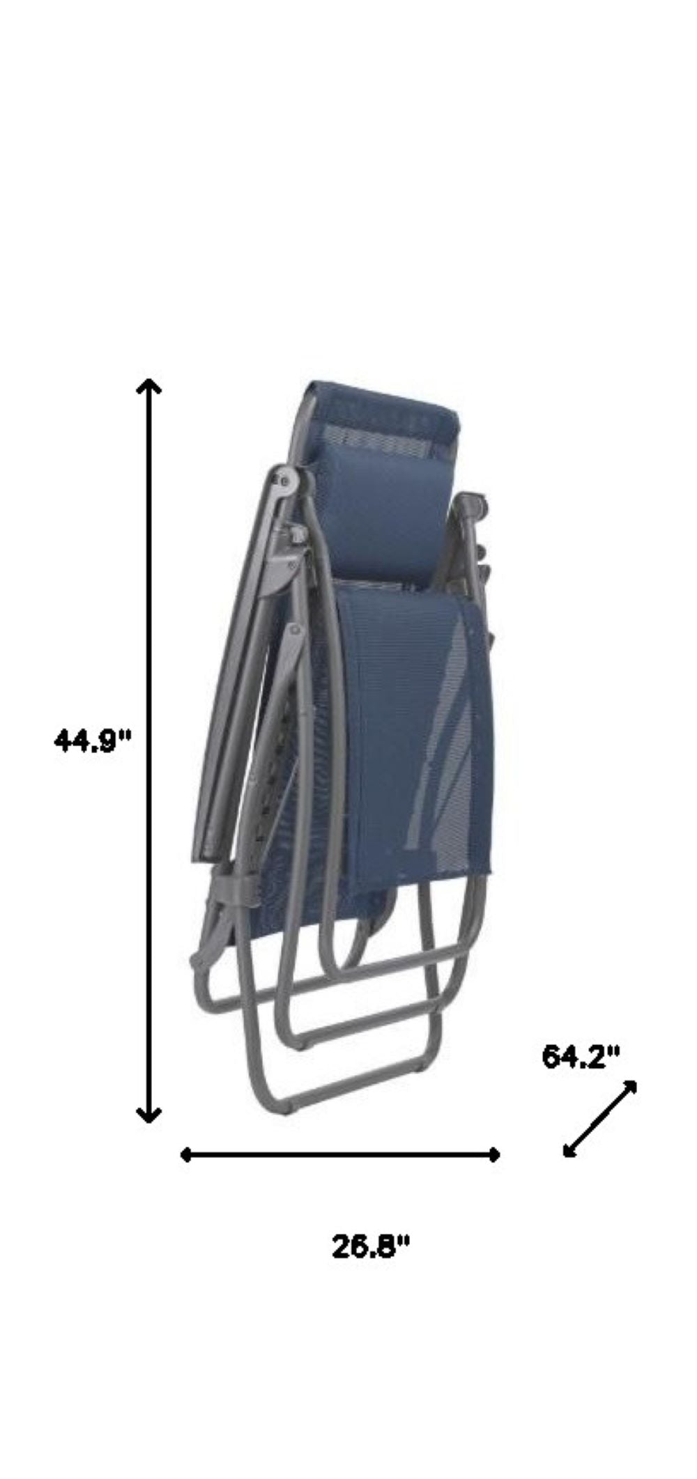 27" Blue and Gray Metal Zero Gravity Chair