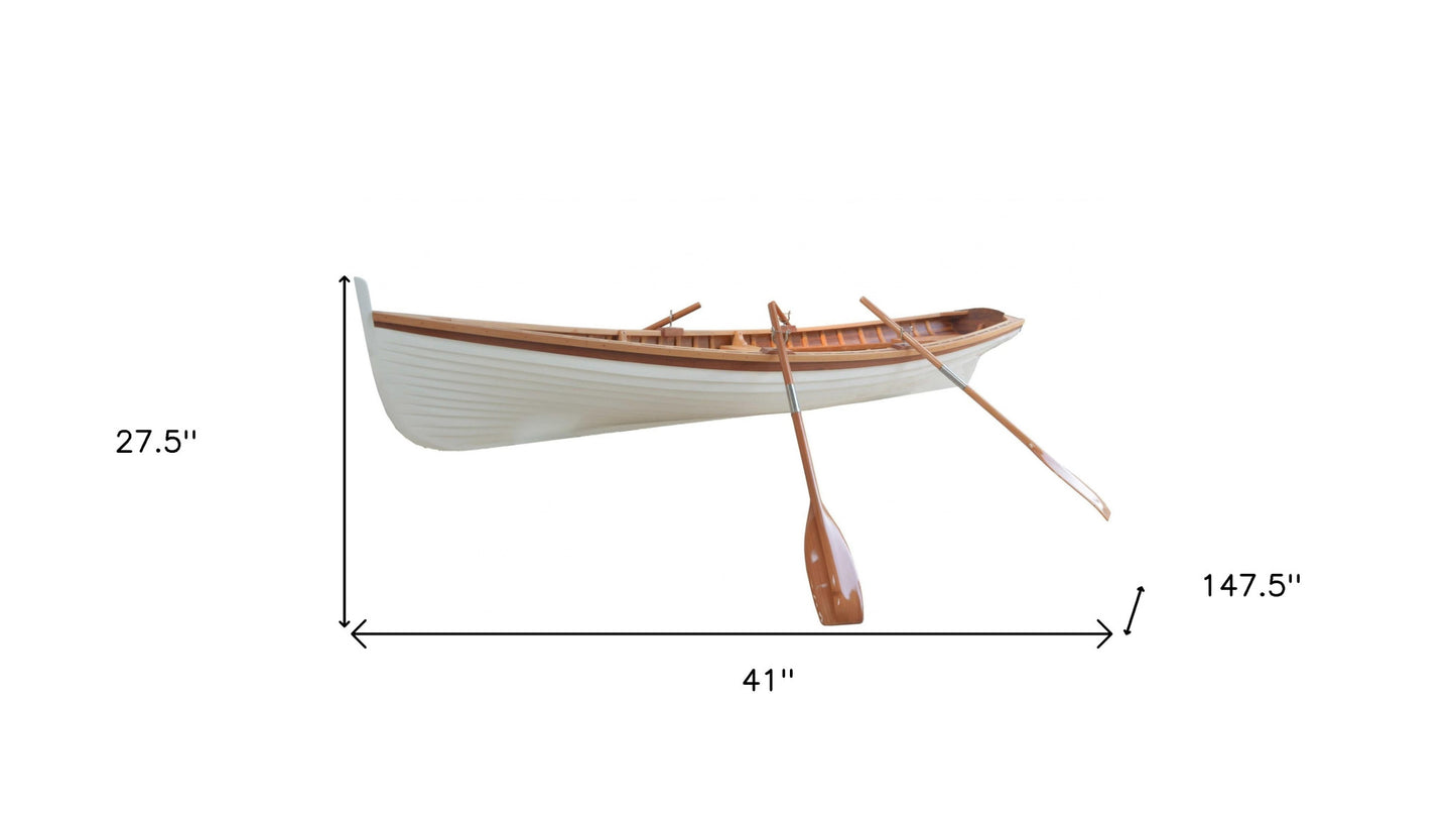 41" X 147.5" X 27.5" Clinker Built Whitehall Row Boat