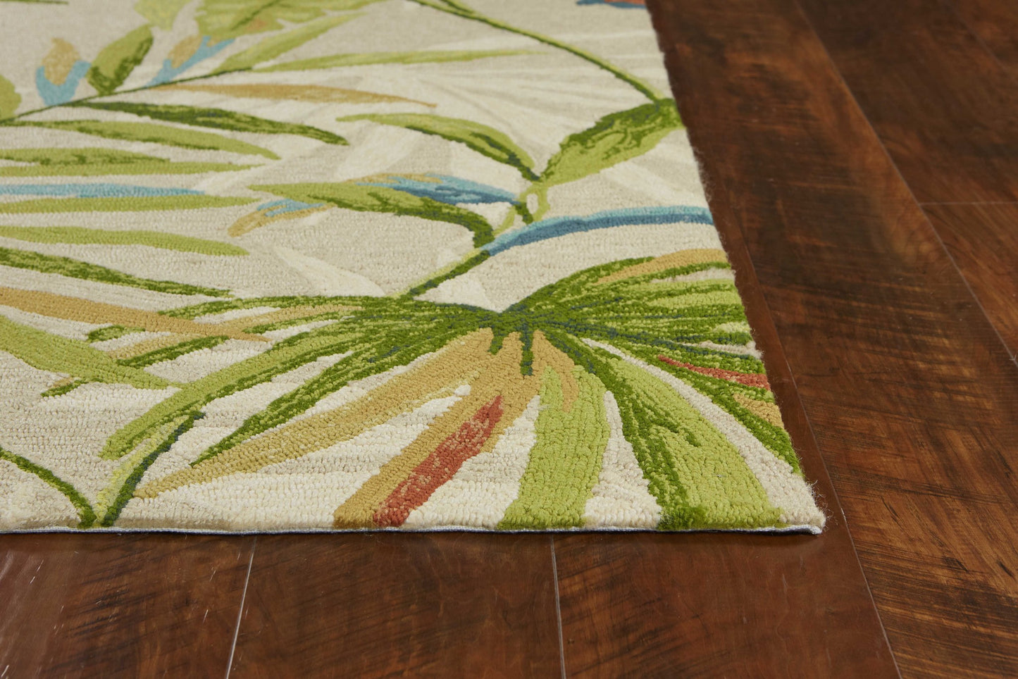 5'X8' Sand Ivory Hand Woven Uv Treated Palm Tropical Indoor Outdoor Area Rug