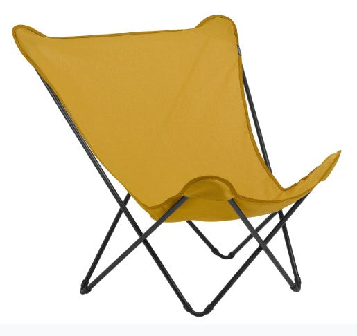 Yellow And Black Metal Folding Camping Chair