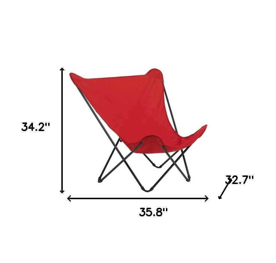 Modern Indoor Outdoor Red Xl Folding Lounge Chair