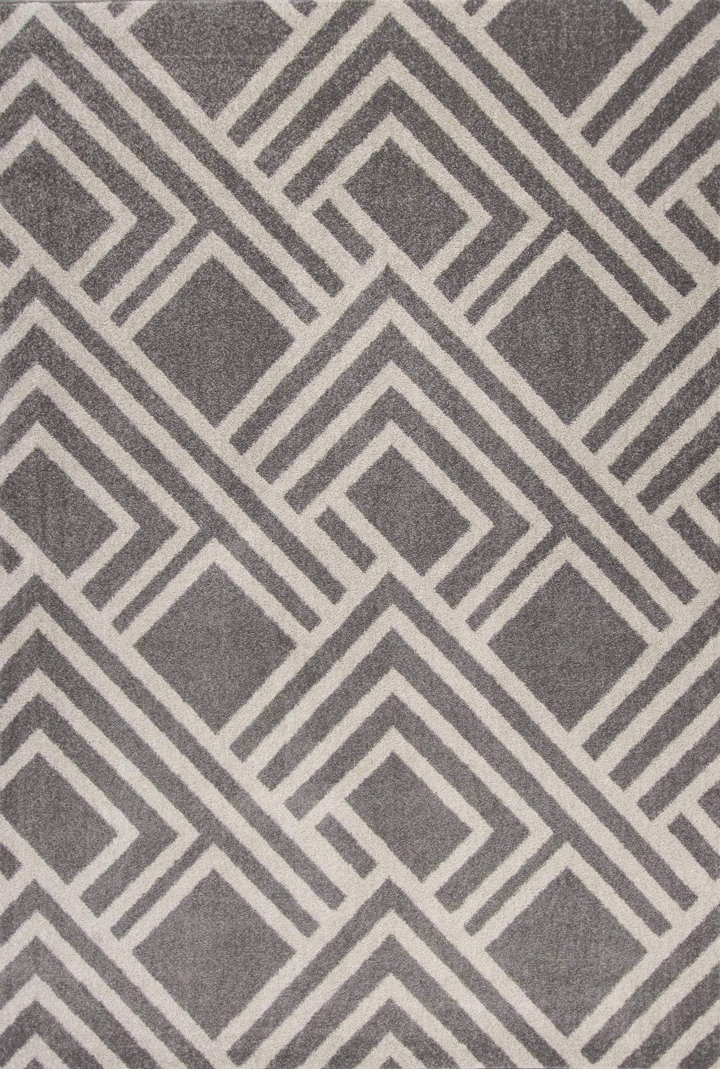 3'X5' Grey Machine Woven Uv Treated Geometric Indoor Outdoor Area Rug