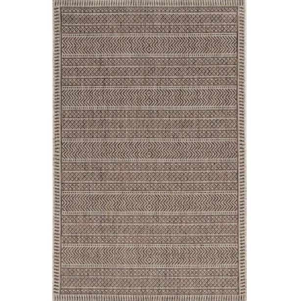 3' X 4' Brown Geometric Indoor Outdoor Area Rug