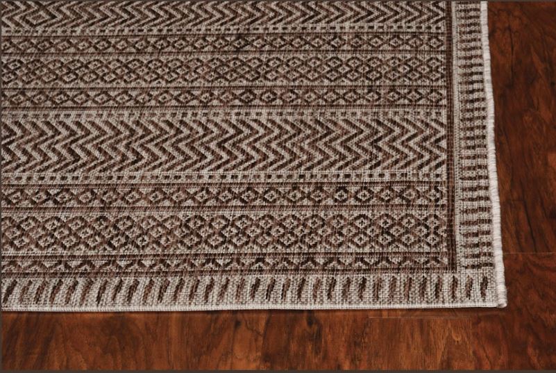 3' X 4' Brown Geometric Indoor Outdoor Area Rug