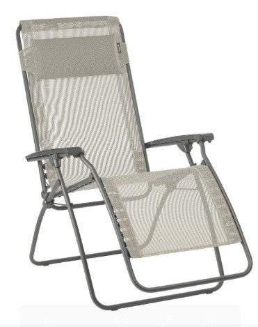 27" Beige and Gray Metal Zero Gravity Chair