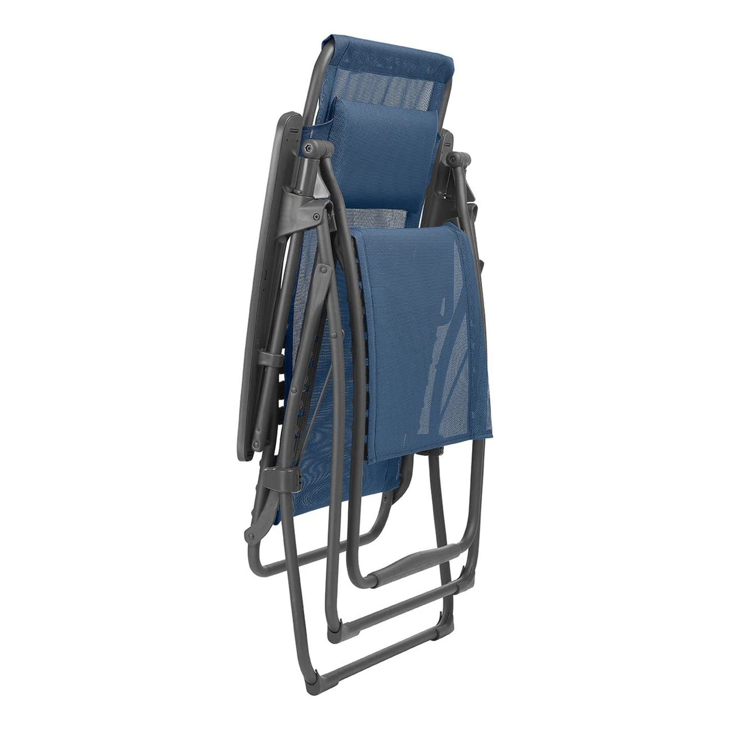 30" Blue and Gray Metal Zero Gravity Chair