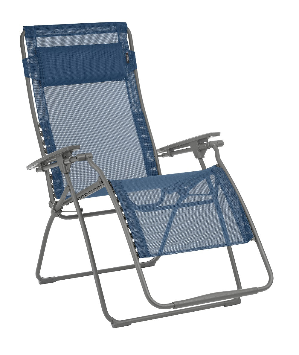 30" Blue and Gray Metal Zero Gravity Chair