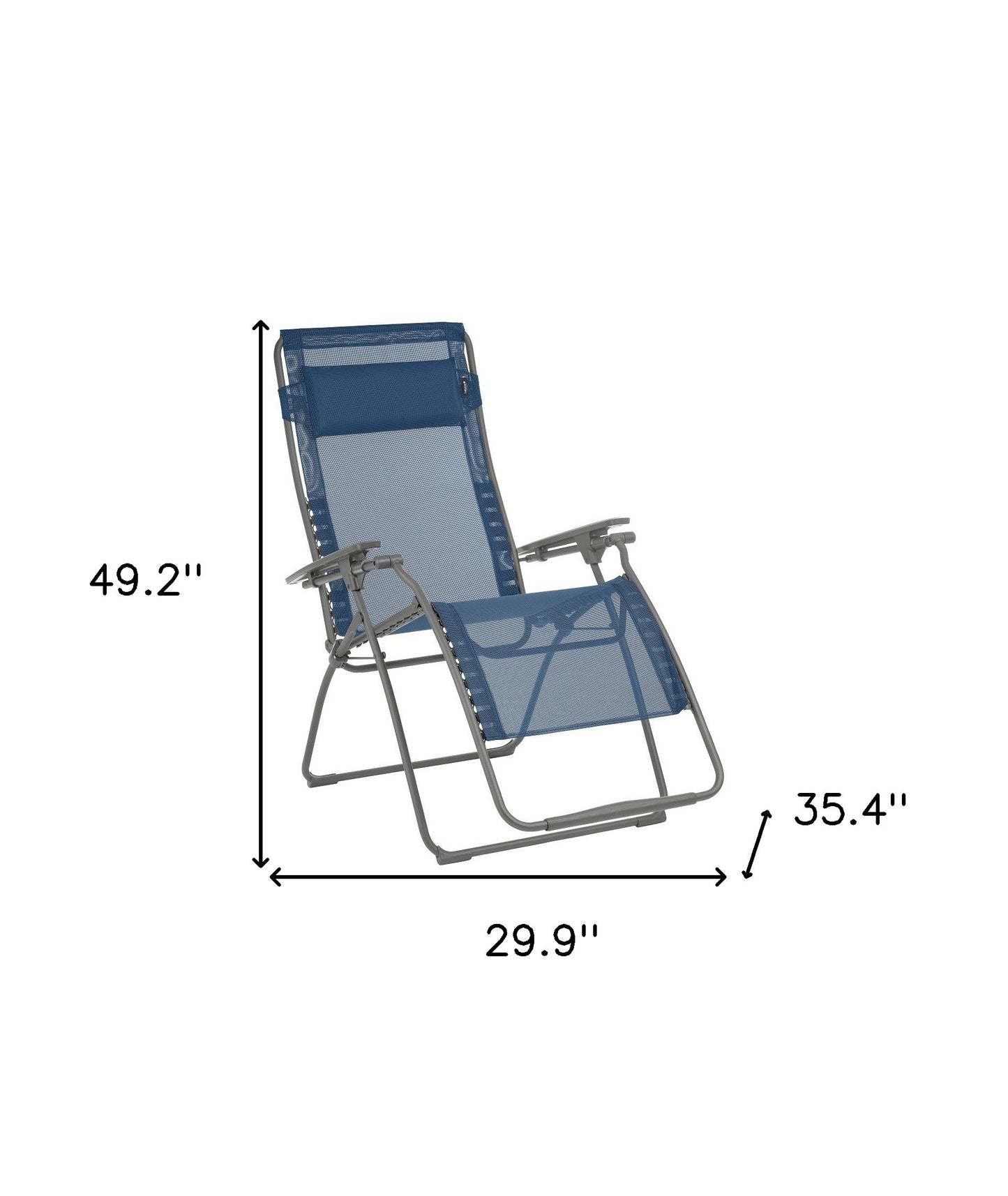 30" Blue and Gray Metal Zero Gravity Chair