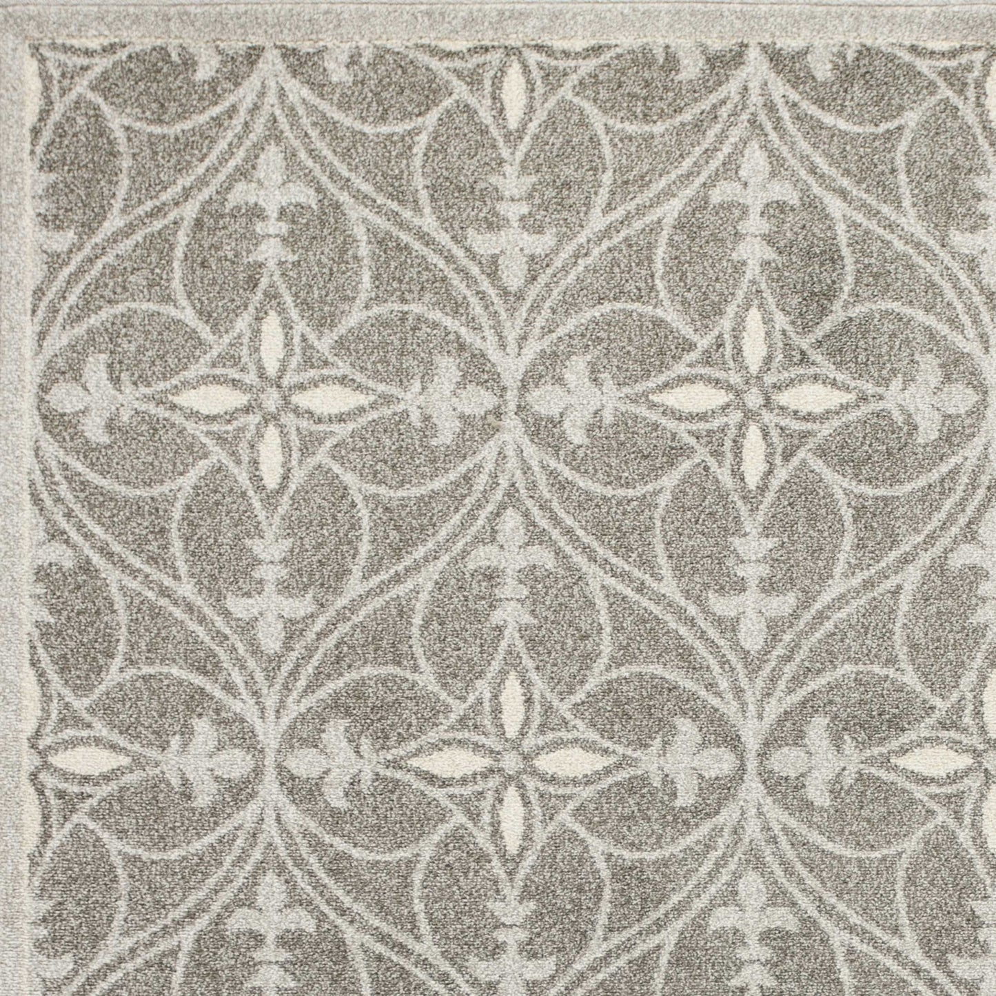 2'X4' Grey Machine Woven Uv Treated Ogee Indoor Outdoor Accent Rug