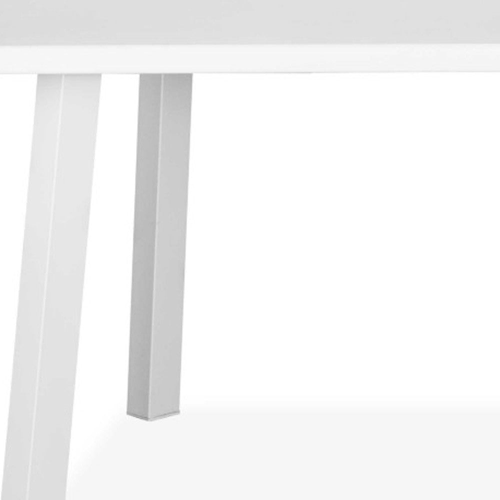 87" White Aluminum Outdoor Dining Table