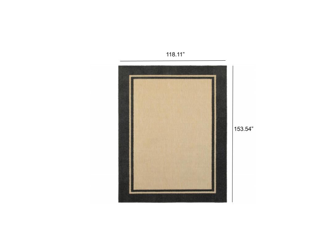 Beige and Black Indoor Outdoor Area Rug