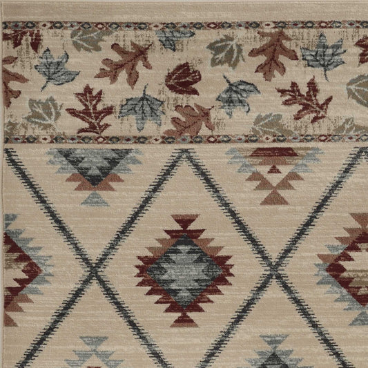 8' X 10' Ivory Lodge Area Rug