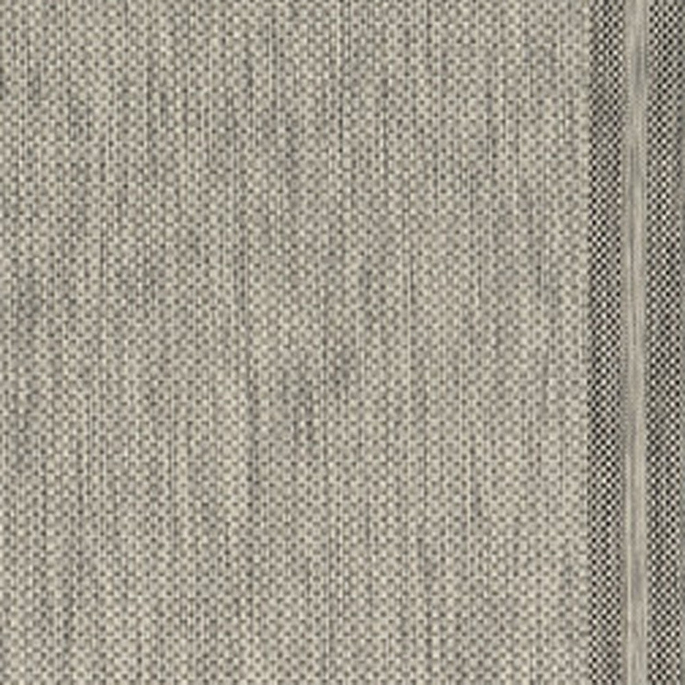 3'X4' Grey Machine Woven Uv Treated Bordered Indoor Outdoor Accent Rug