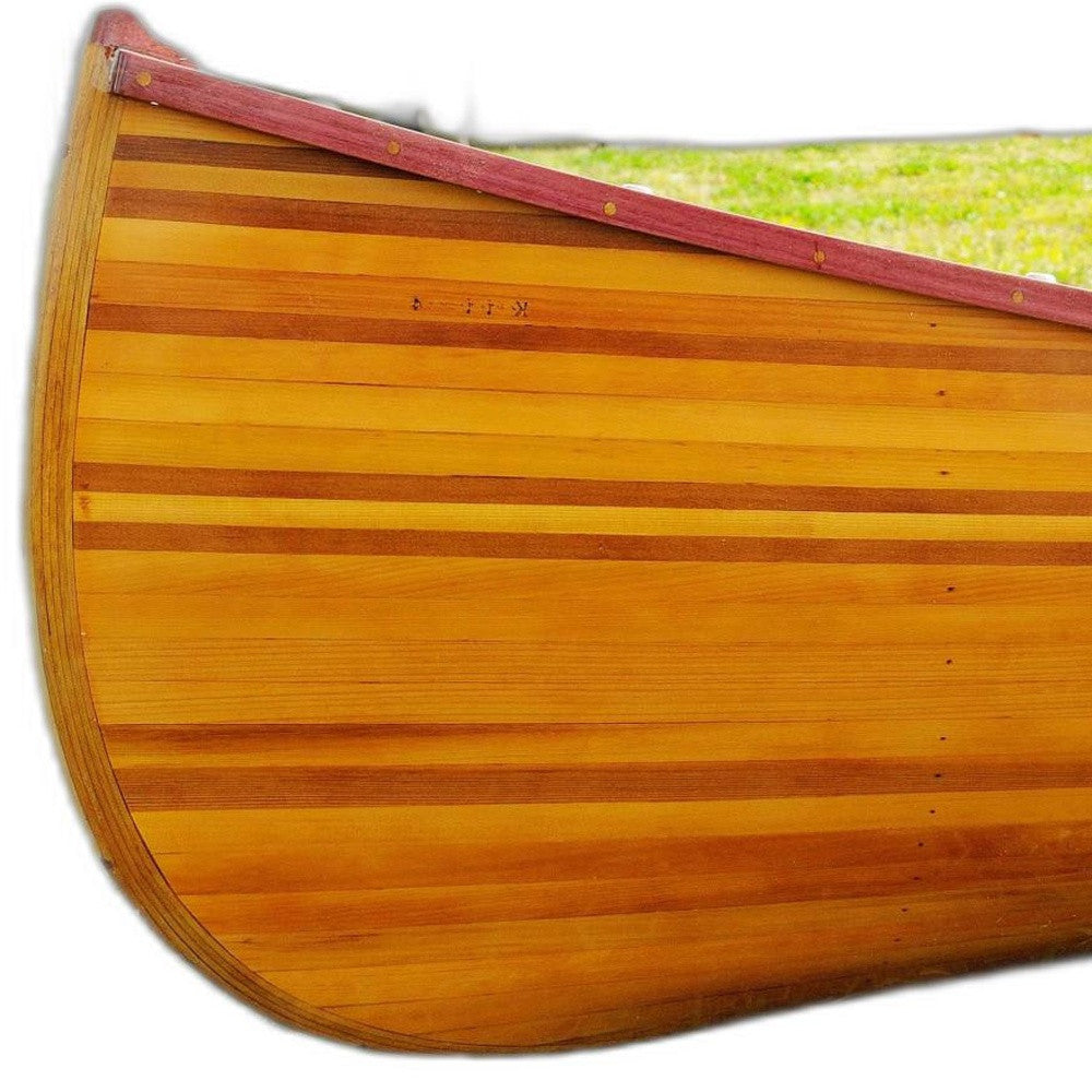 28.5" X 144" X 21" Wooden Canoe With Ribs Curved Bow