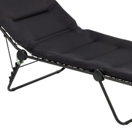 Premium Black Steel Black Cushion Chaise Lounge