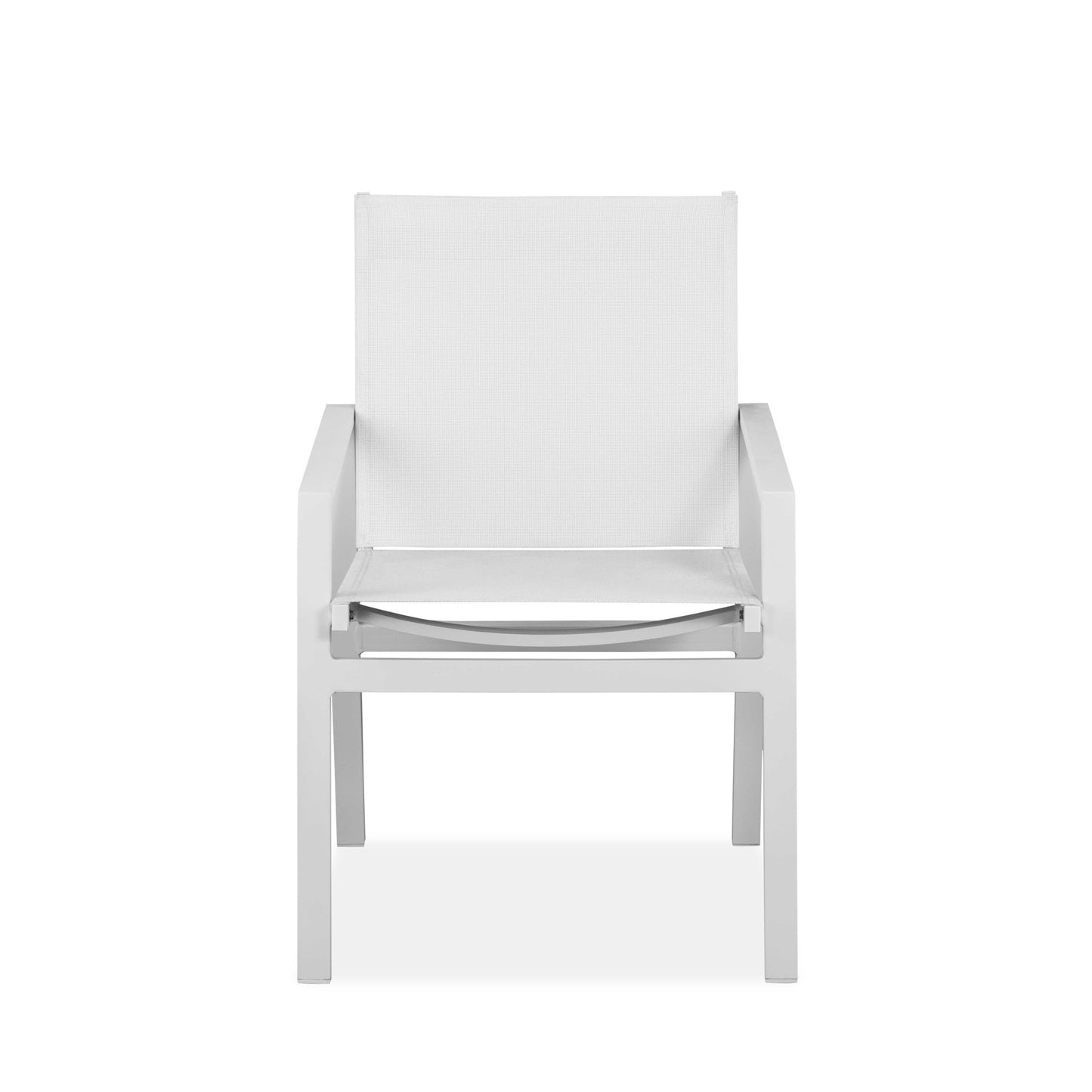 Set of Two White Metal Indoor Outdoor Dining Chairs