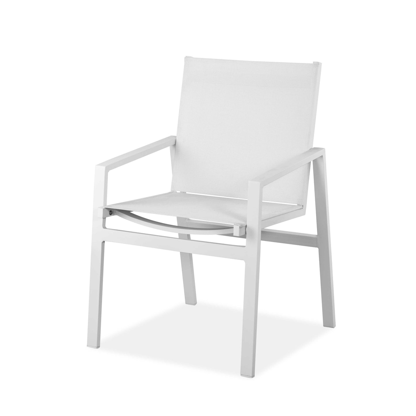 Set of Two White Metal Indoor Outdoor Dining Chairs