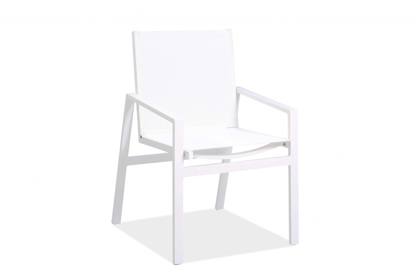 Set of Two White Metal Indoor Outdoor Dining Chairs