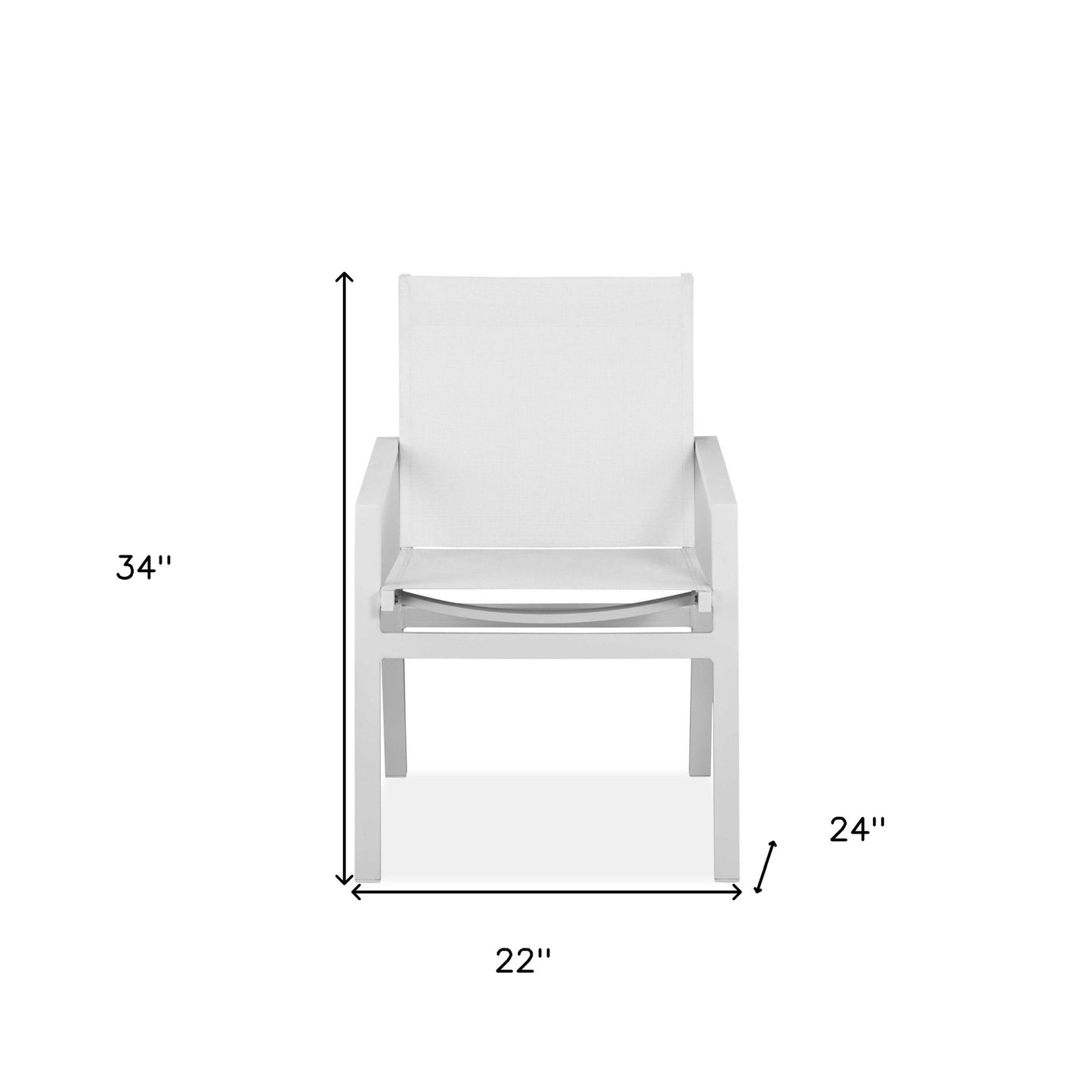 Set of Two White Metal Indoor Outdoor Dining Chairs