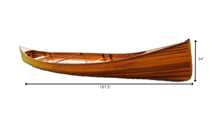 31.5" X 187.5" X 24" Wooden Canoe