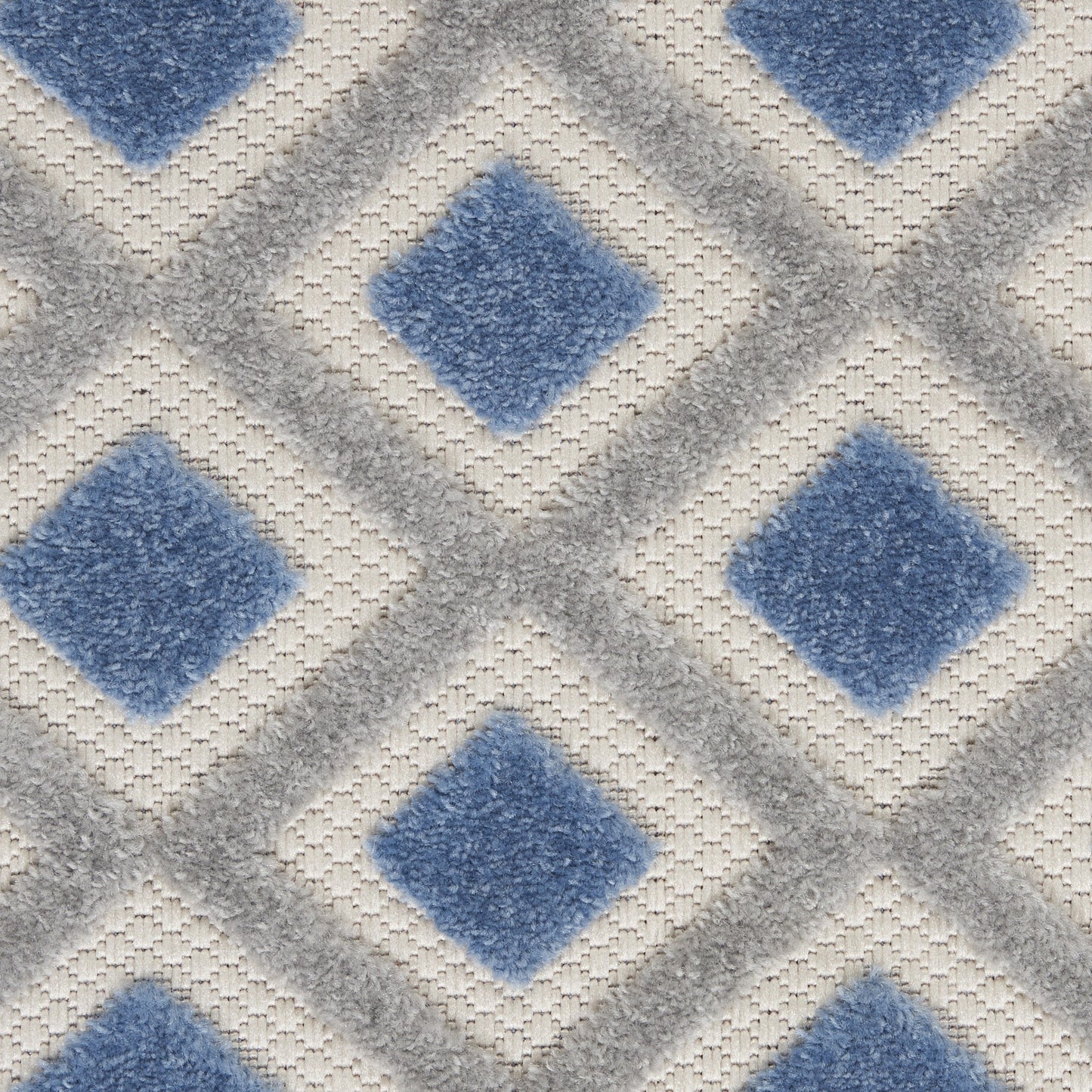 7' X 10' Blue And Gray Geometric Indoor Outdoor Area Rug