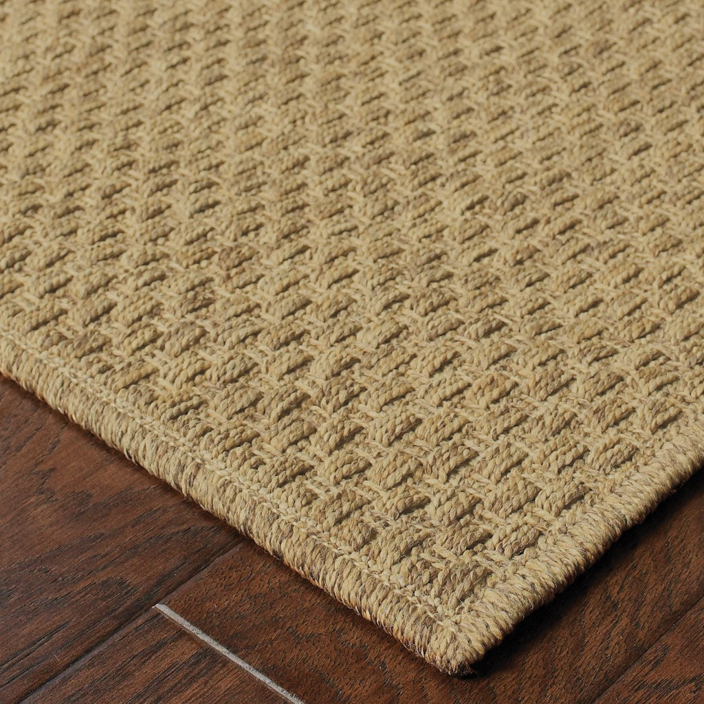 8' x 11' Tan Indoor Outdoor Area Rug