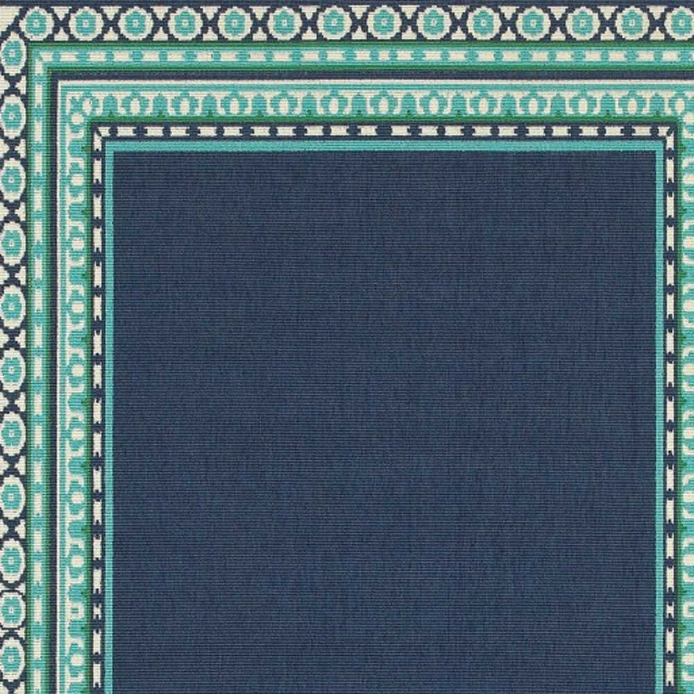 7' x 10' Blue and Green Indoor Outdoor Area Rug