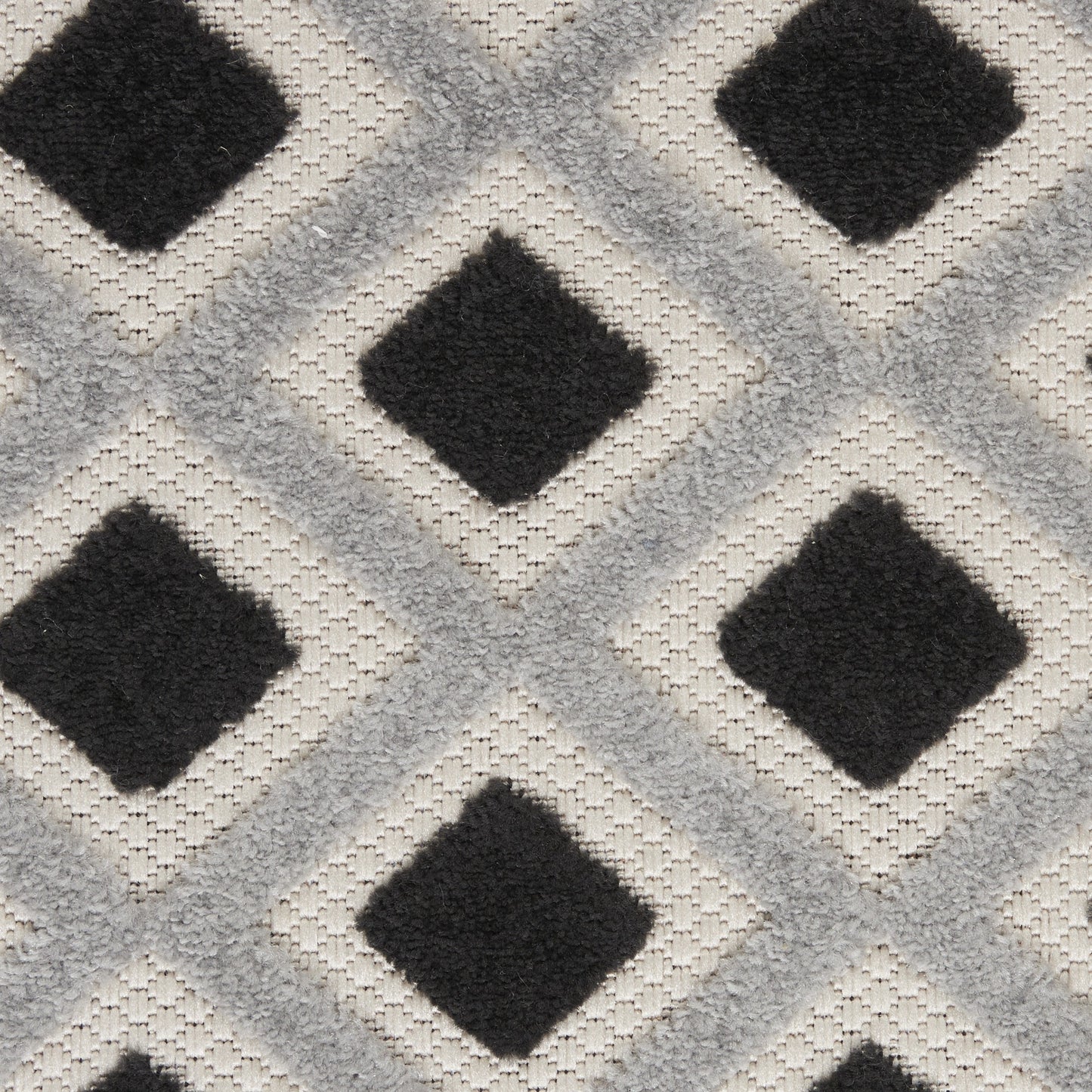 4' X 6' Black And White Geometric Indoor Outdoor Area Rug