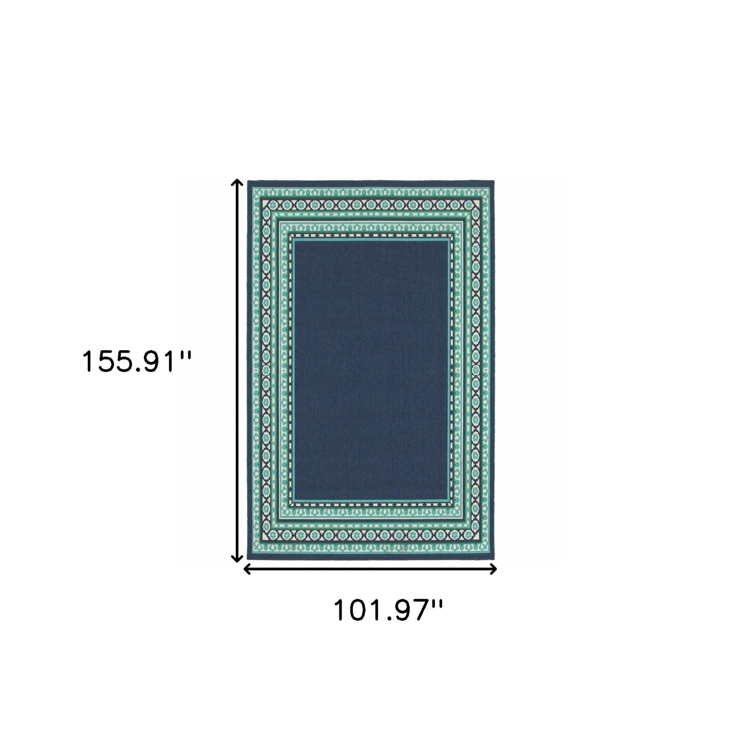 Blue and Green Indoor Outdoor Area Rug