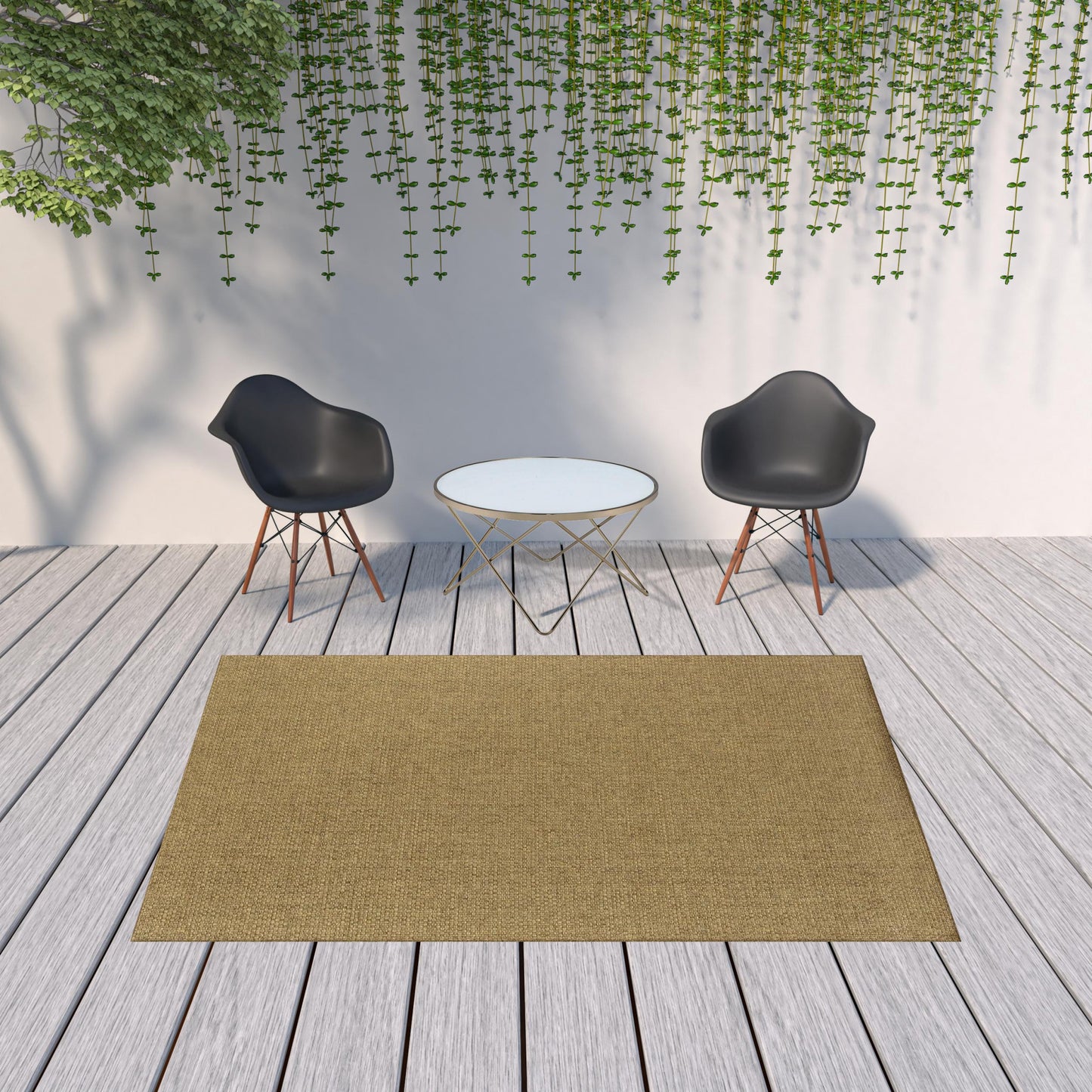 7' x 10' Tan Indoor Outdoor Area Rug