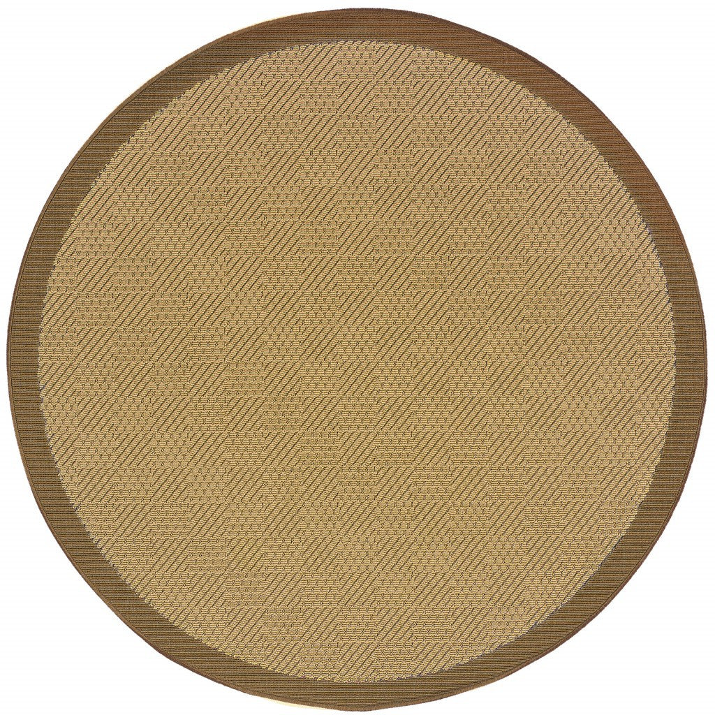 8' x 8' Beige Indoor Outdoor Area Rug