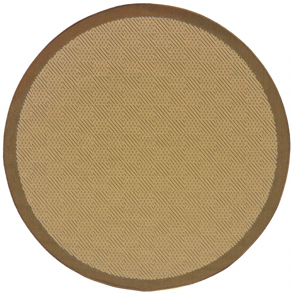 8' x 8' Beige Indoor Outdoor Area Rug