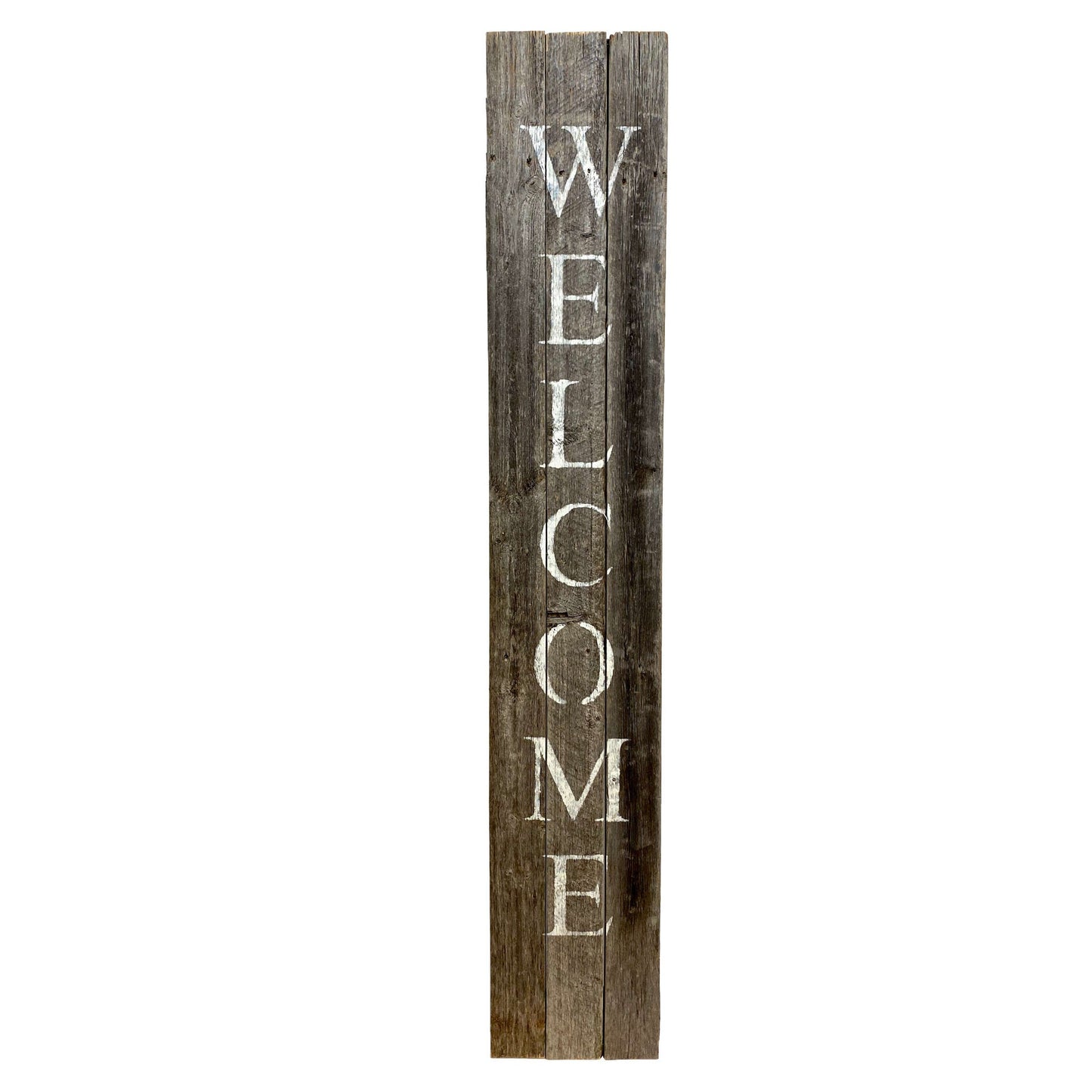 Rustic Dark Gray And White Front Porch Welcome Sign