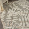 5' X 8' Gray And Ivory Floral Indoor Outdoor Area Rug