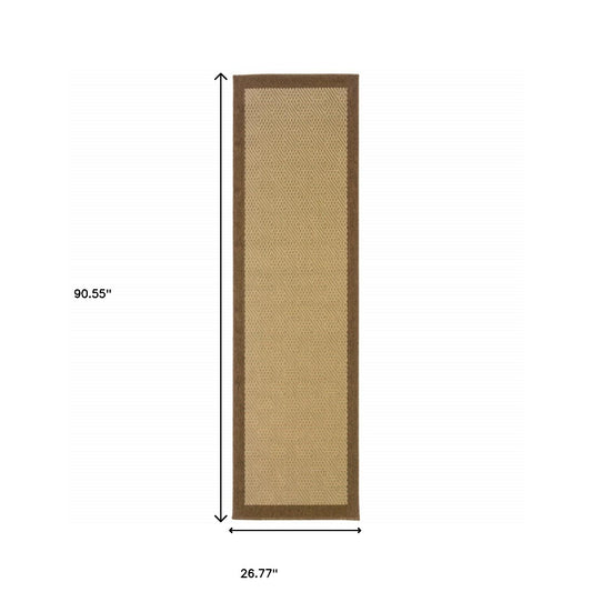 2' X 8' Beige Indoor Outdoor Area Rug