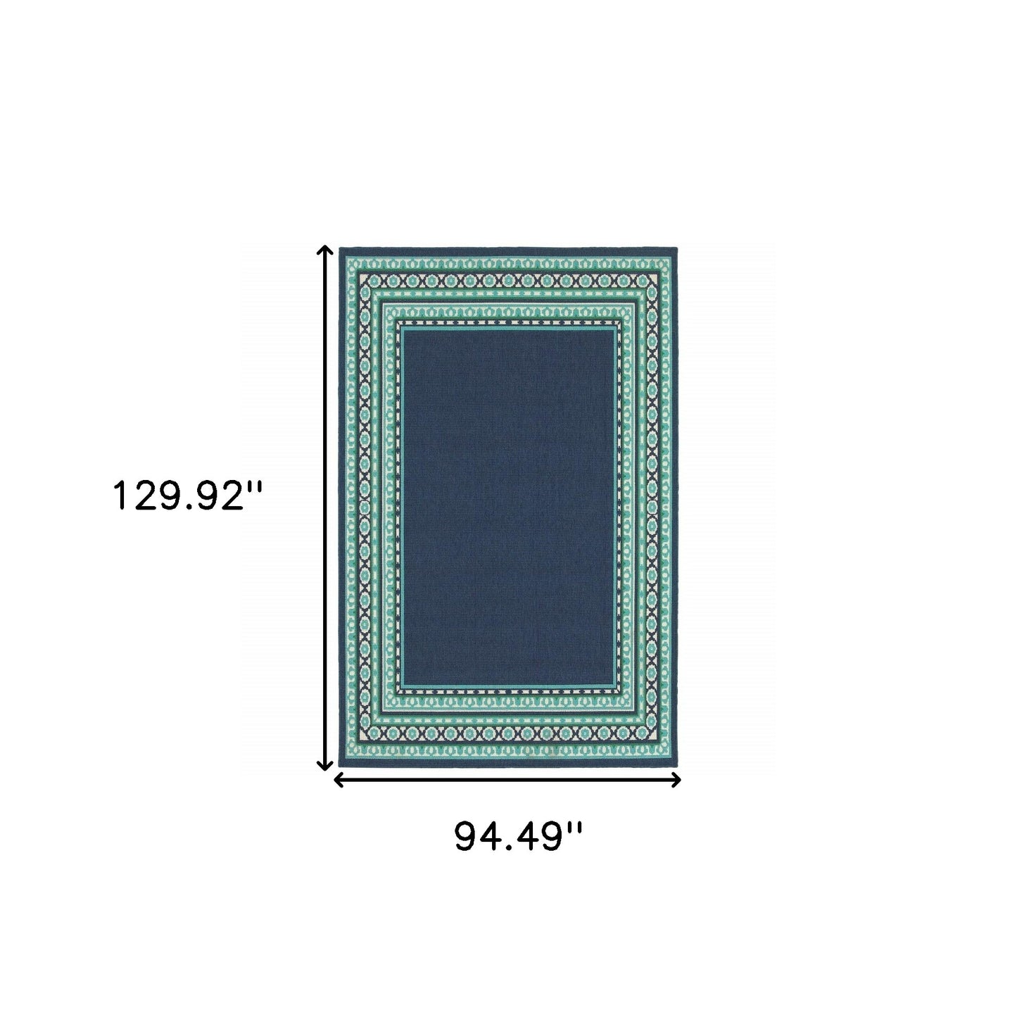 8' x 11' Blue and Green Indoor Outdoor Area Rug