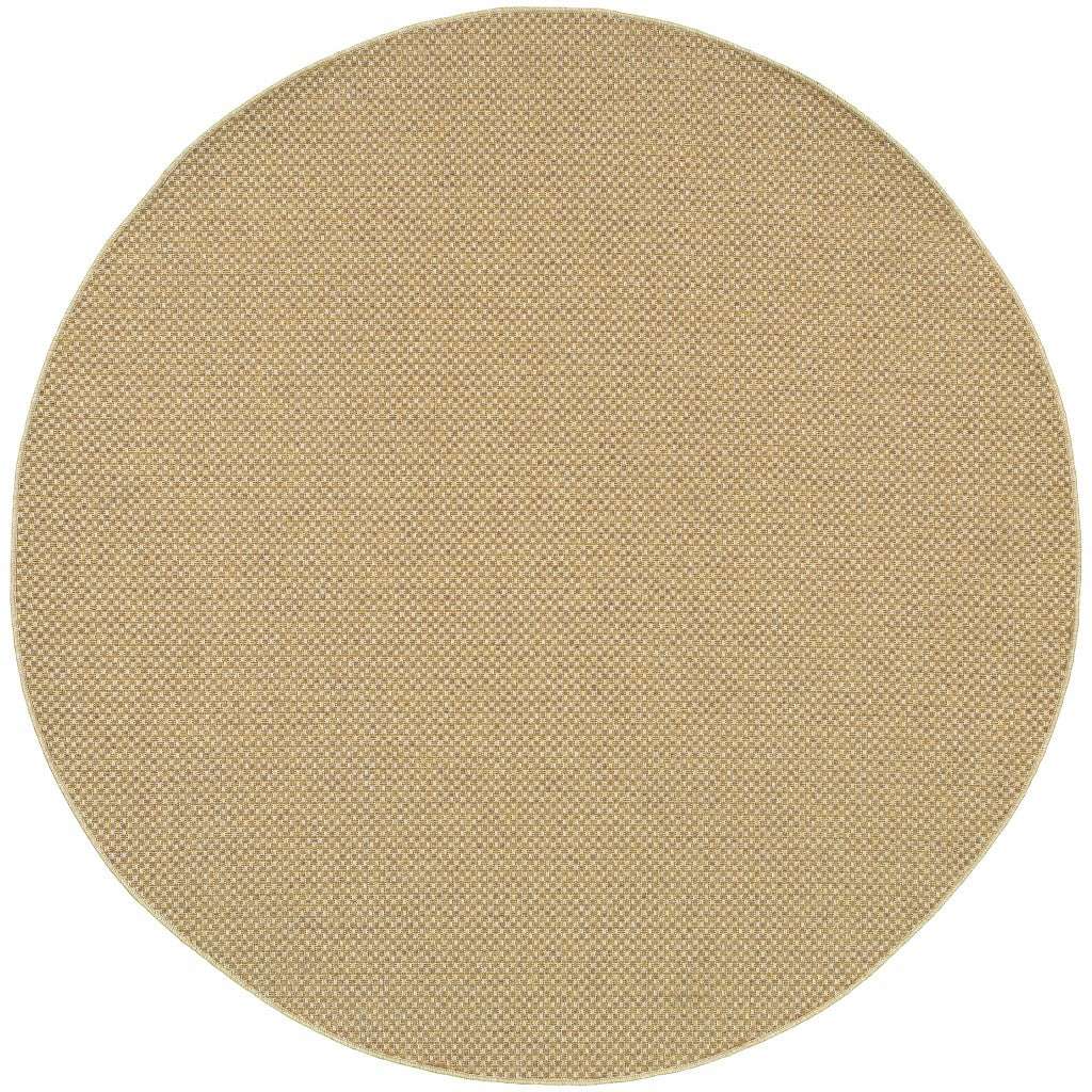 8' x 8' Beige Indoor Outdoor Area Rug