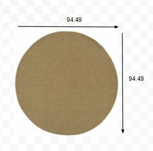 8' x 8' Tan Indoor Outdoor Area Rug