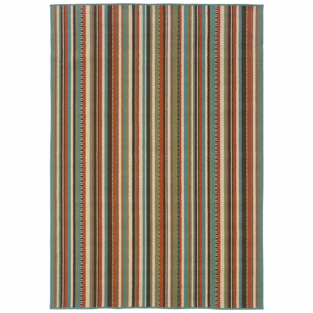 8' x 11' Green Indoor Outdoor Area Rug