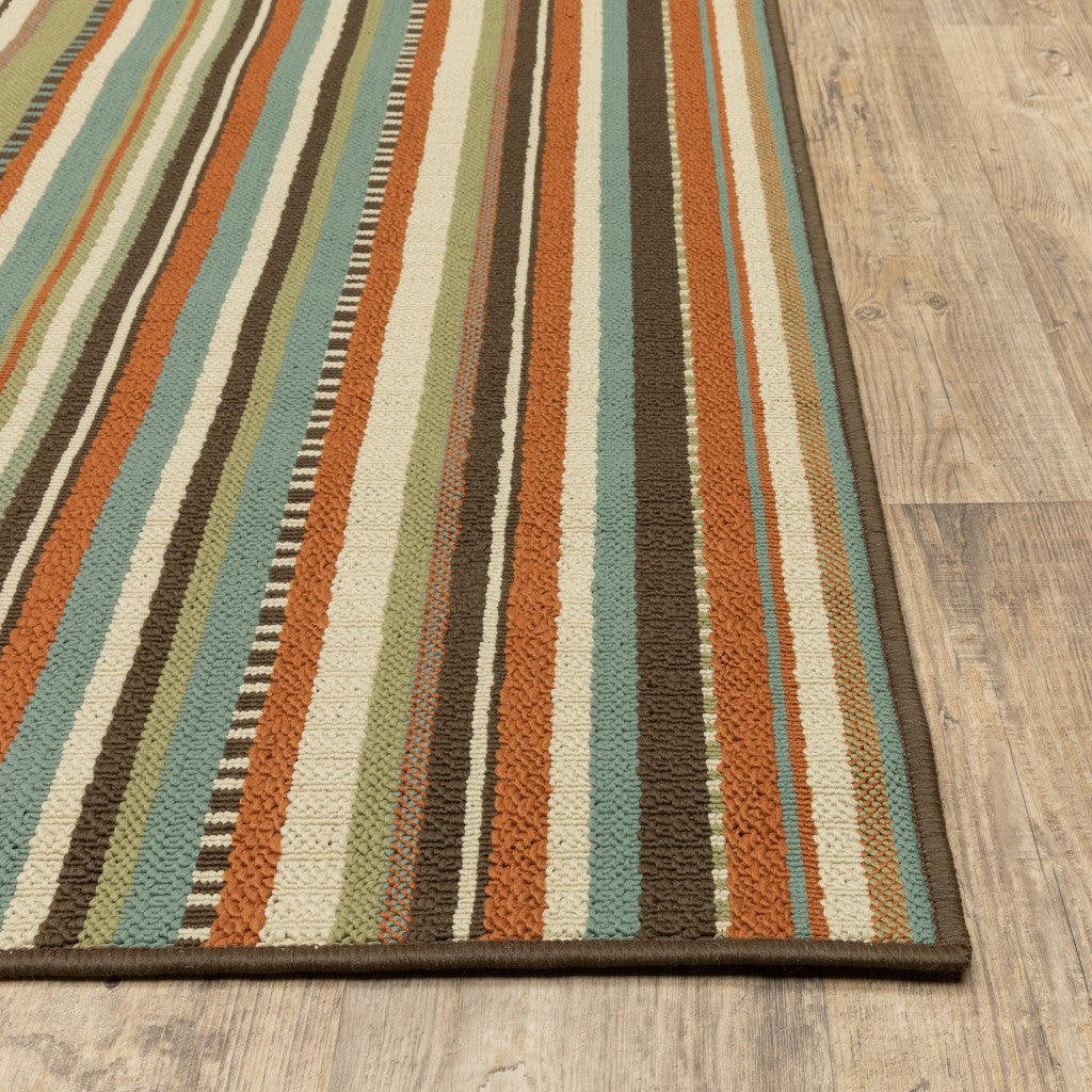 8' x 11' Green Indoor Outdoor Area Rug