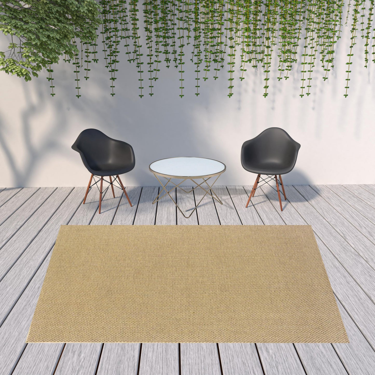 8' x 11' Beige Indoor Outdoor Area Rug